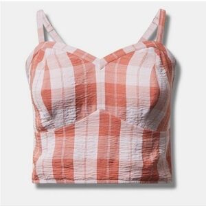 Torrid Size 3 Seersucker Plaid Crop Top